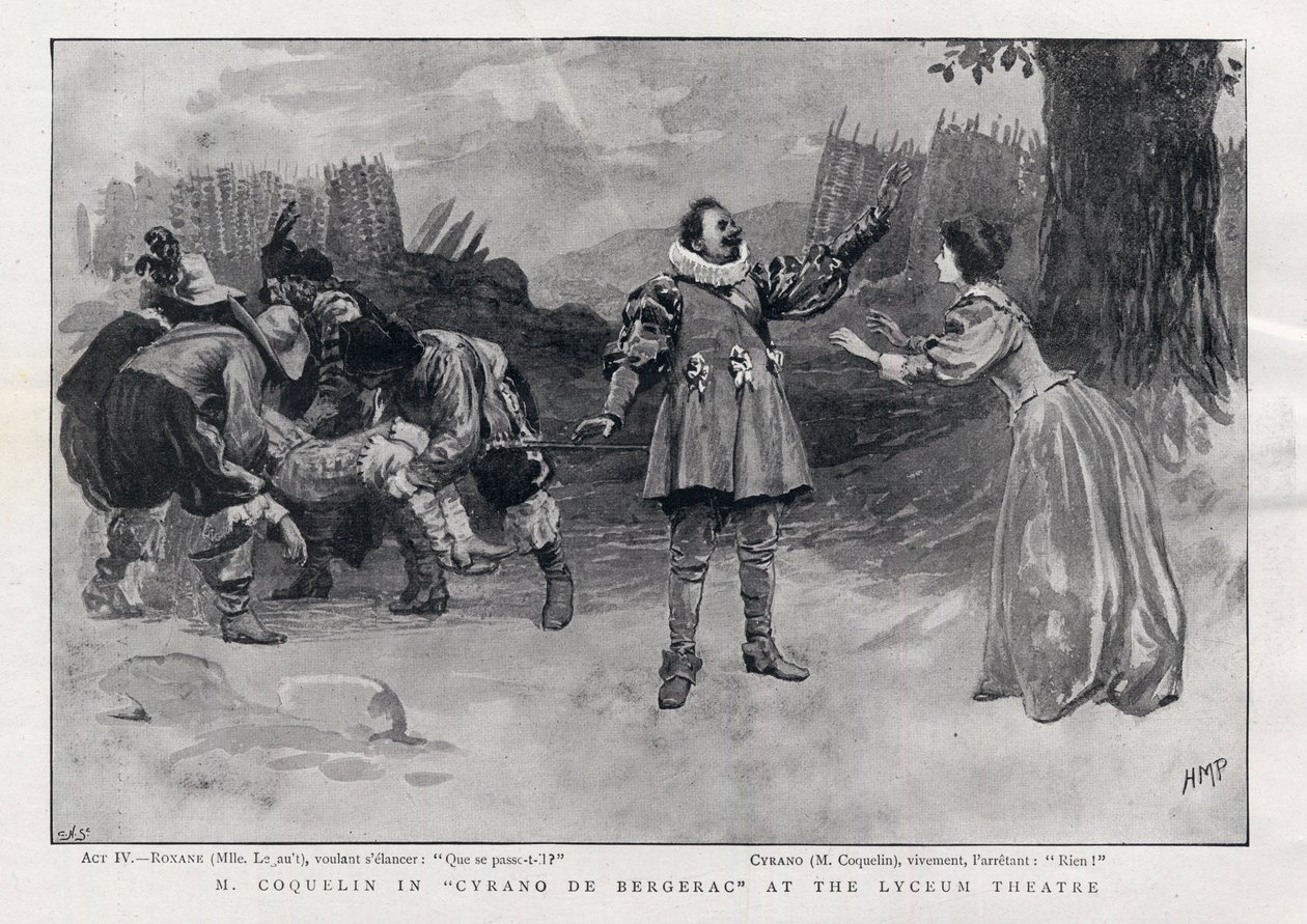 CONSTANT COQUELIN Aine (äldre) engelsk skådespelare i rollen som Cyrano de Bergerac på Lyceum Theatre, London 1898 av English School
