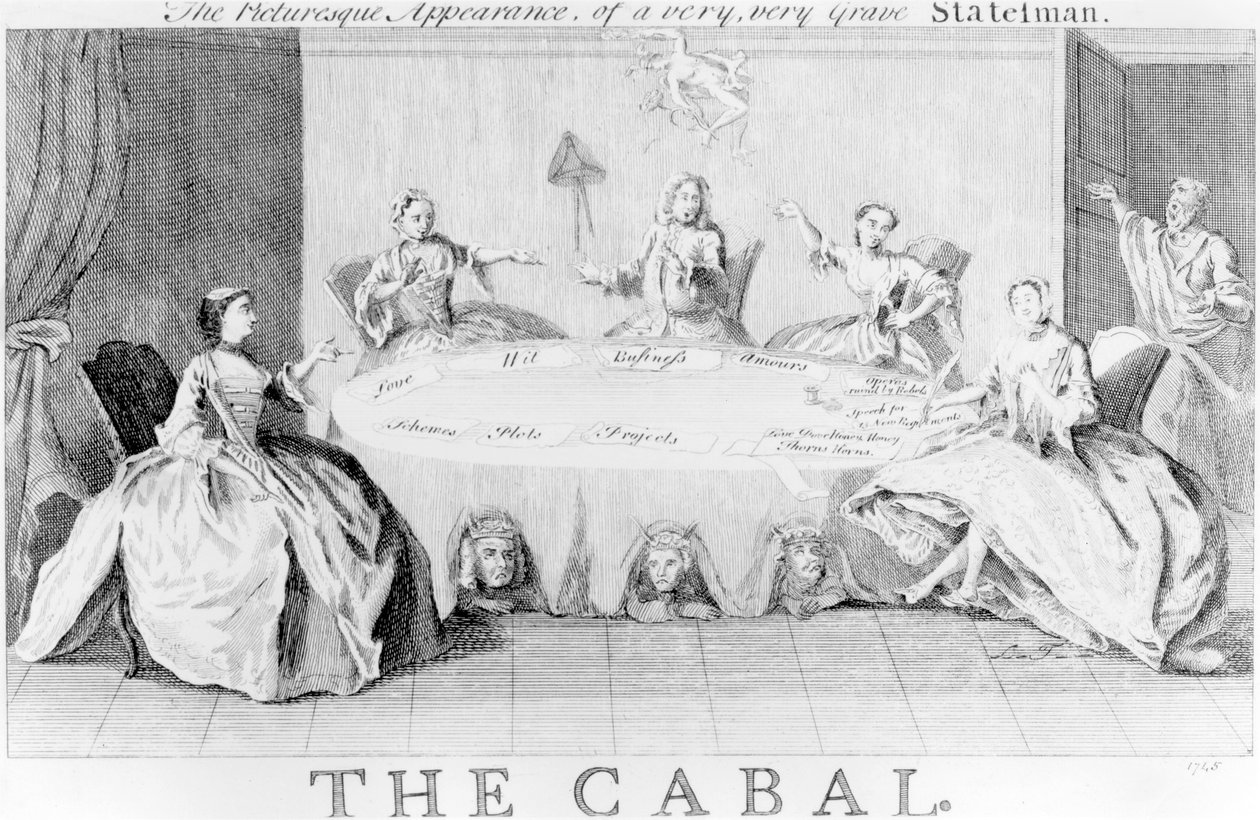 Cabal: The Picturesque Appearance of a Very, Very Grave Statesman, c.1745 av English School