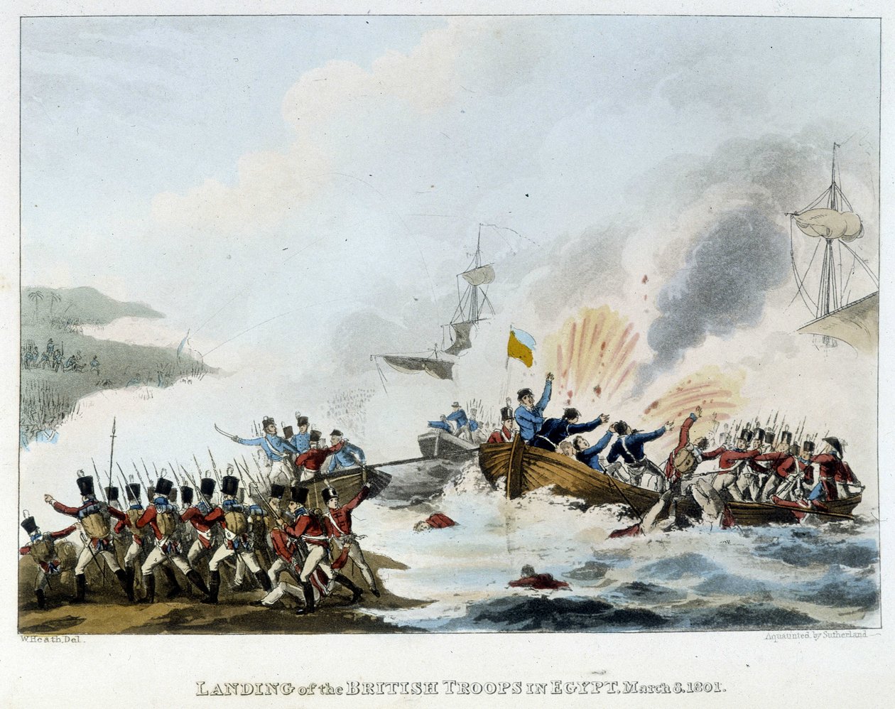 Kampanj (expedition) av Egypten (1798-1801): Avstigning av den engelska armén i Egypten, 8 mars av English School
