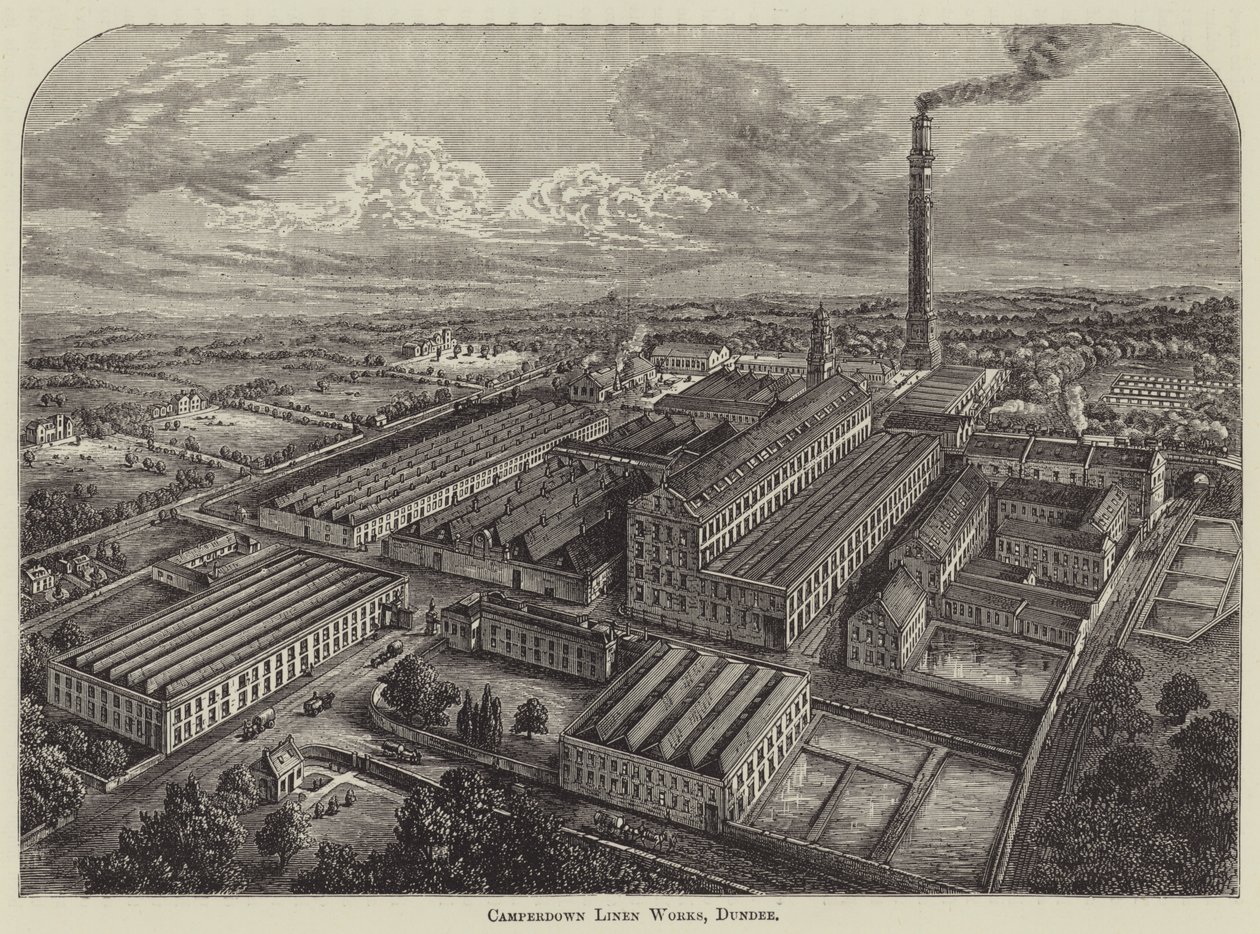 Camperdown Linen Works, Dundee (gravyr) av English School