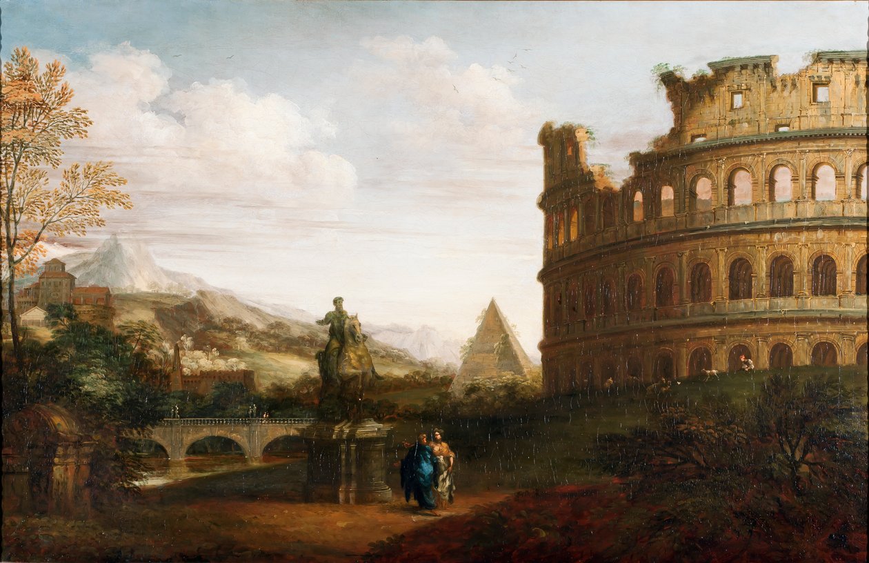 Capriccio utsikt över Forum Romanum, c.1760 av English School
