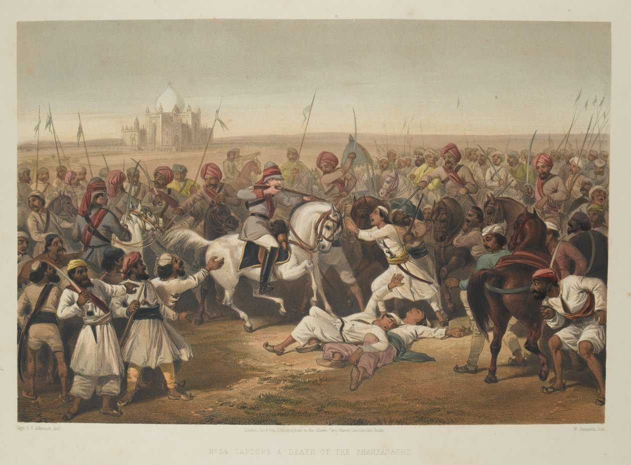 "Fångst och död av Shahzadaghs", 1857 av English School