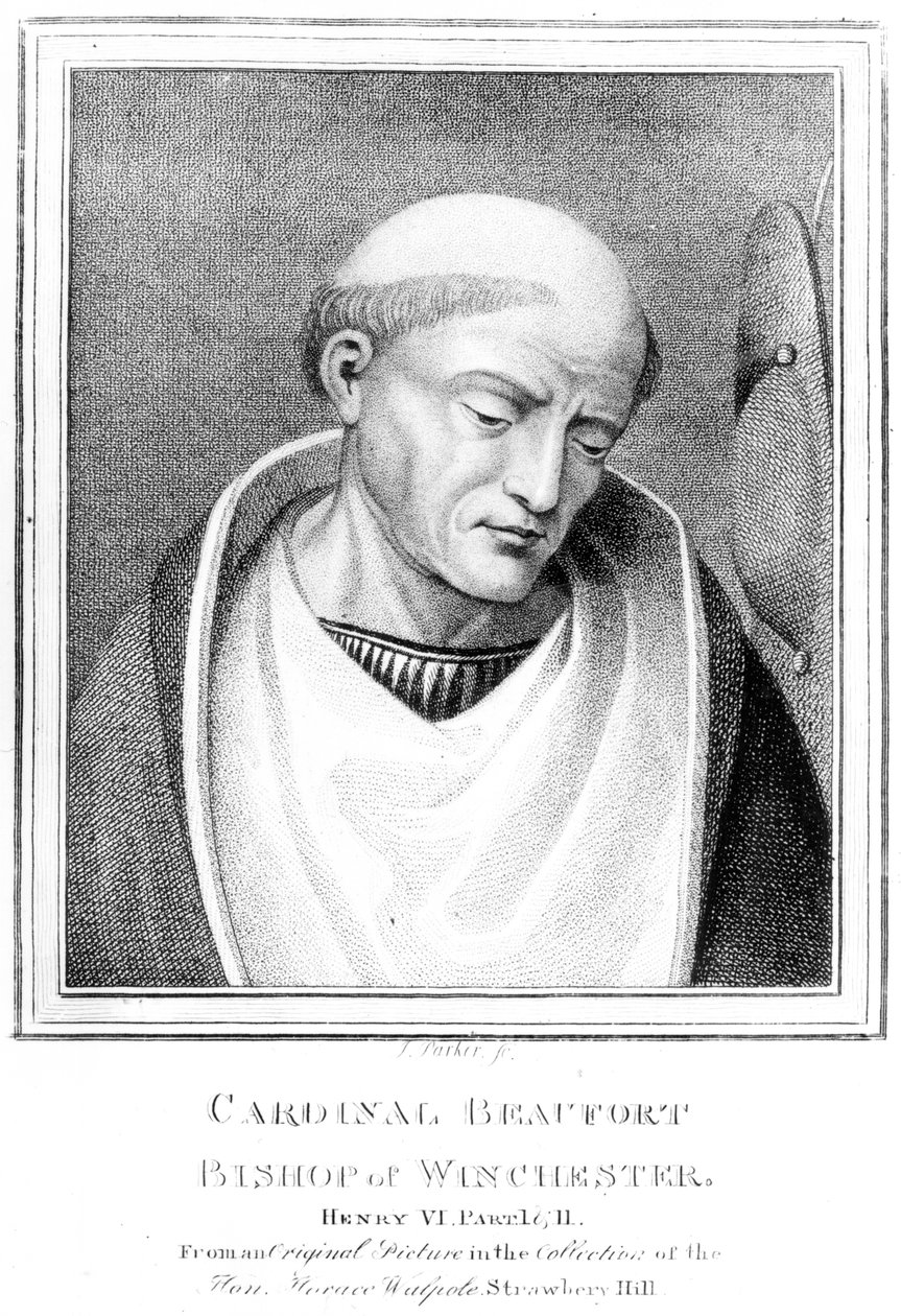Kardinal Henry Beaufort, biskop av Winchester, graverad av J. Parker, 1791 av English School