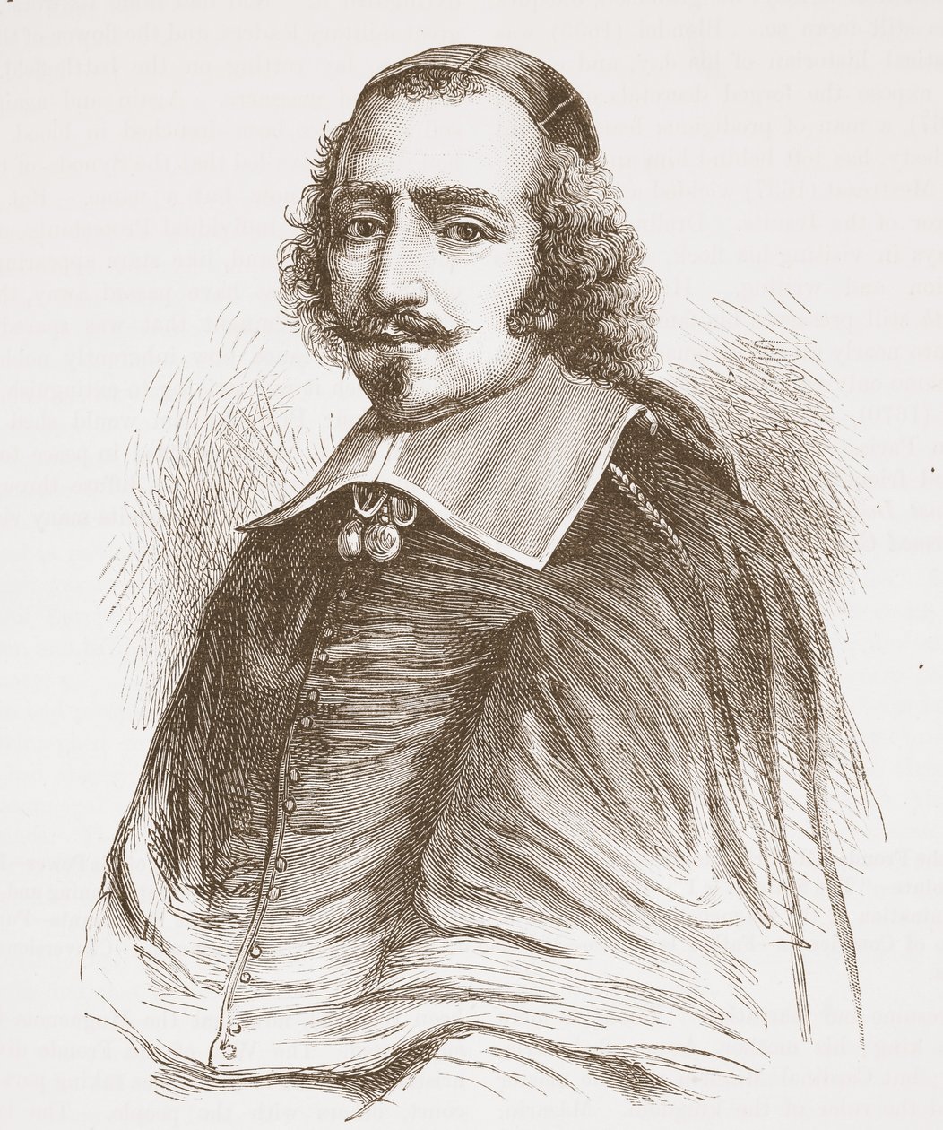 Kardinal Mazarin (från ett porträtt i Galleriet i Versailles), illustration från The History of Protestantism av James Aitken Wylie (1808-1890), pub. 1878 av English School