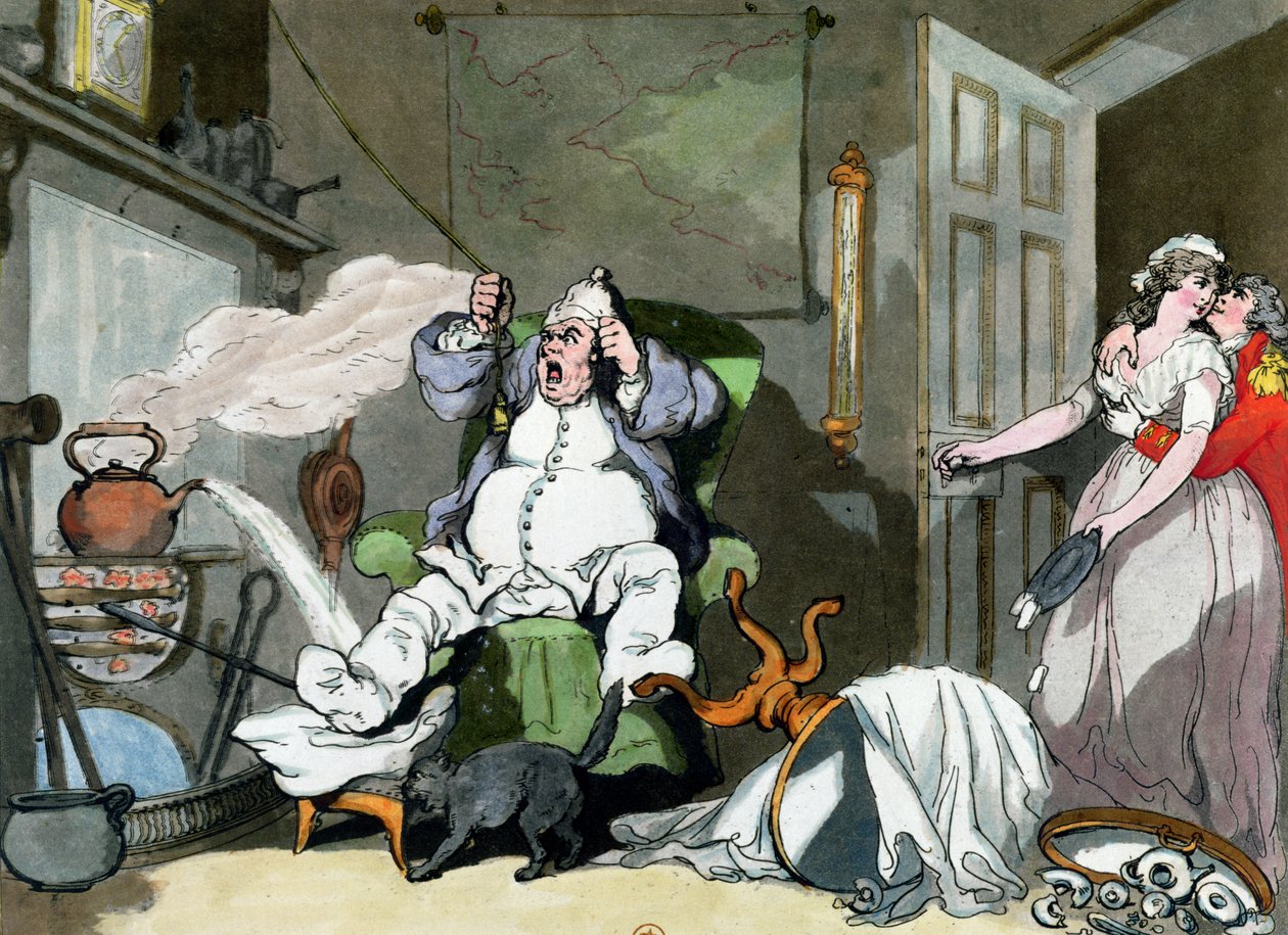 Careless Attention, tidigt 1800-tal (penna & bläck och wc på papper) av English School