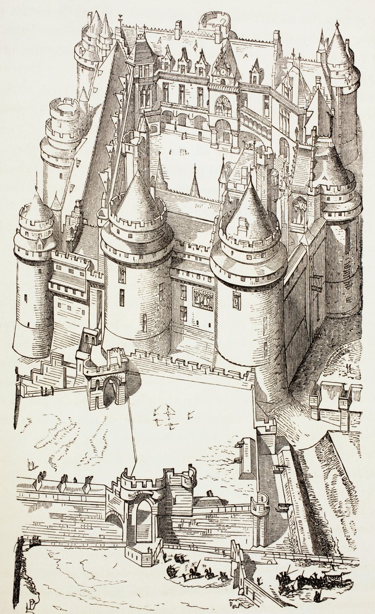 Pierrefonds slott, Frankrike, ca 1880 av English School
