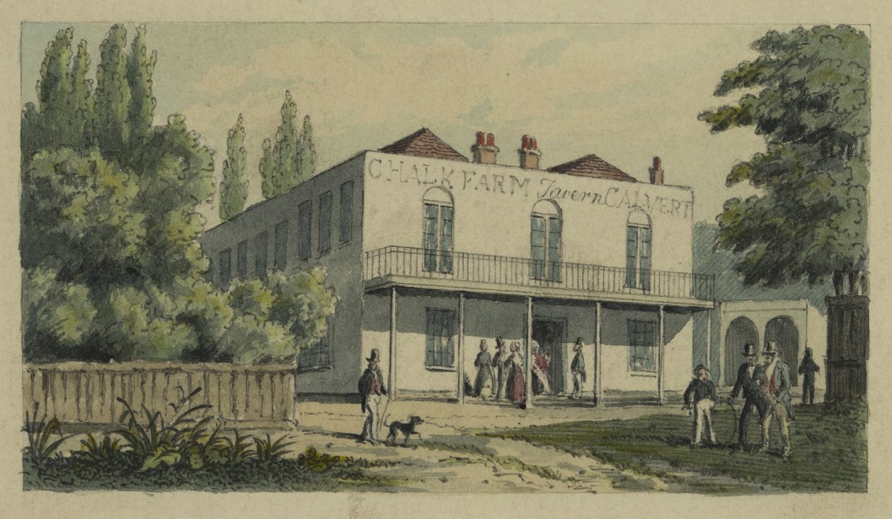 Chalk Farm, St Pancras, ca 1850 av English School