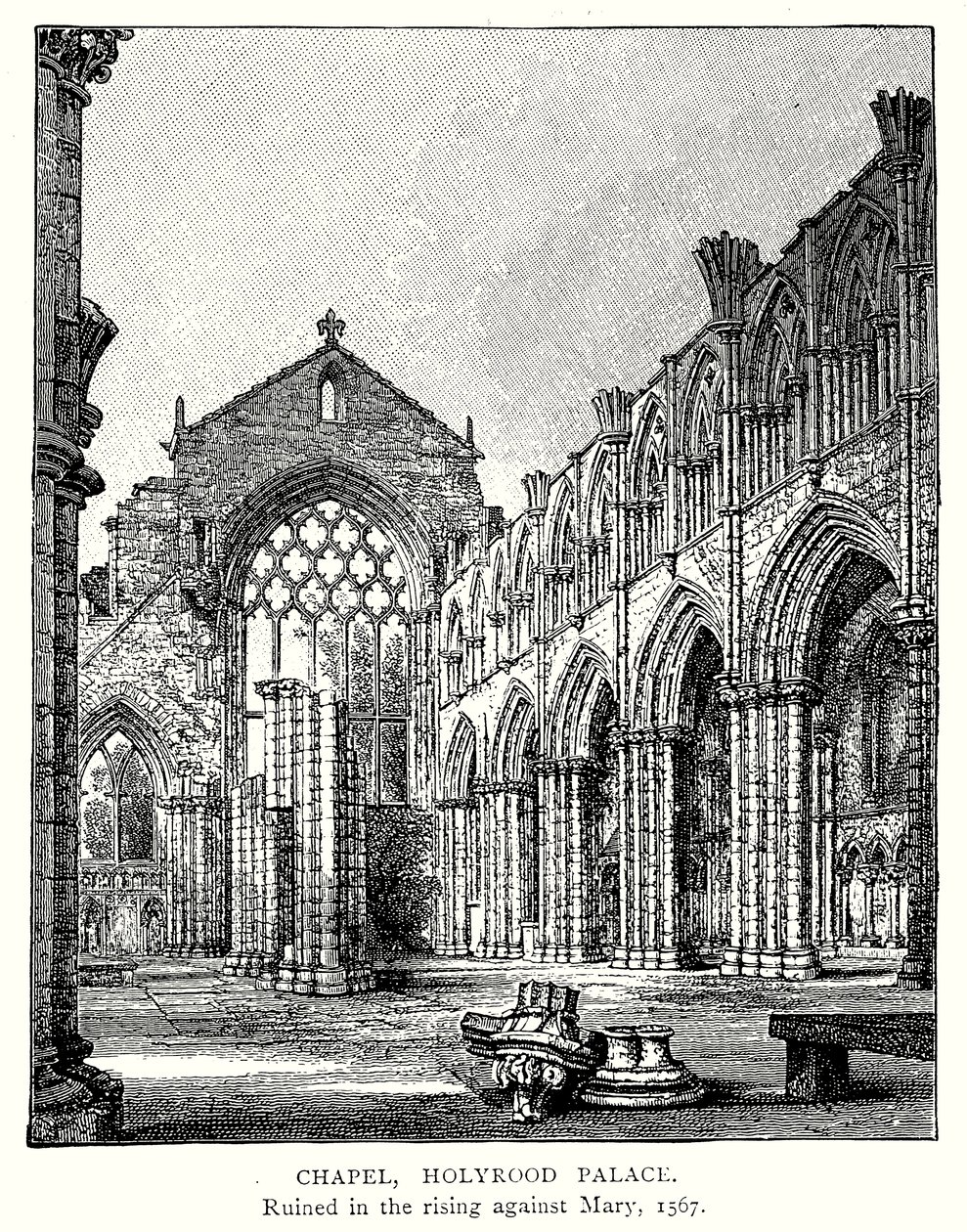 Kapellet, Holyrood Palace (gravyr) av English School