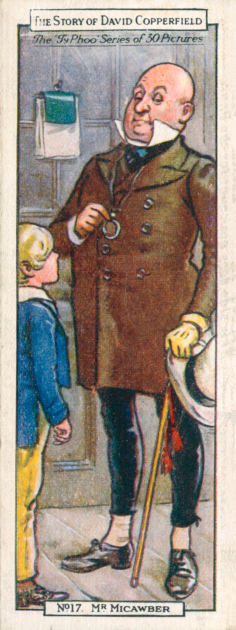 Karaktärer från David Copperfield: Mr Micawber (färglitografi) av English School