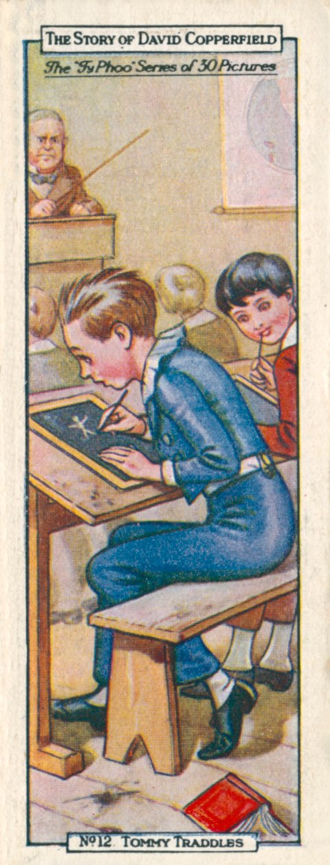 Karaktärer från David Copperfield: Tommy Traddles (färglitografi) av English School