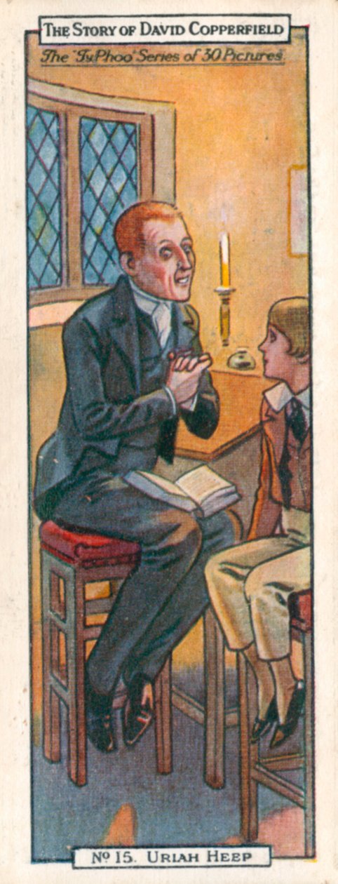 Karaktärer från David Copperfield: Uriah Heep (färglitografi) av English School