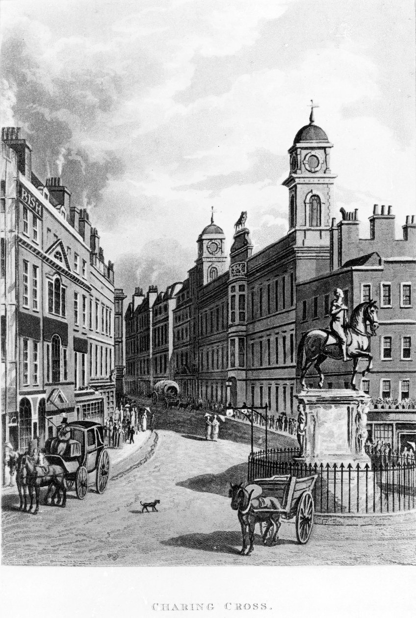 Charing Cross, tittar upp på Stranden, 1811 av English School