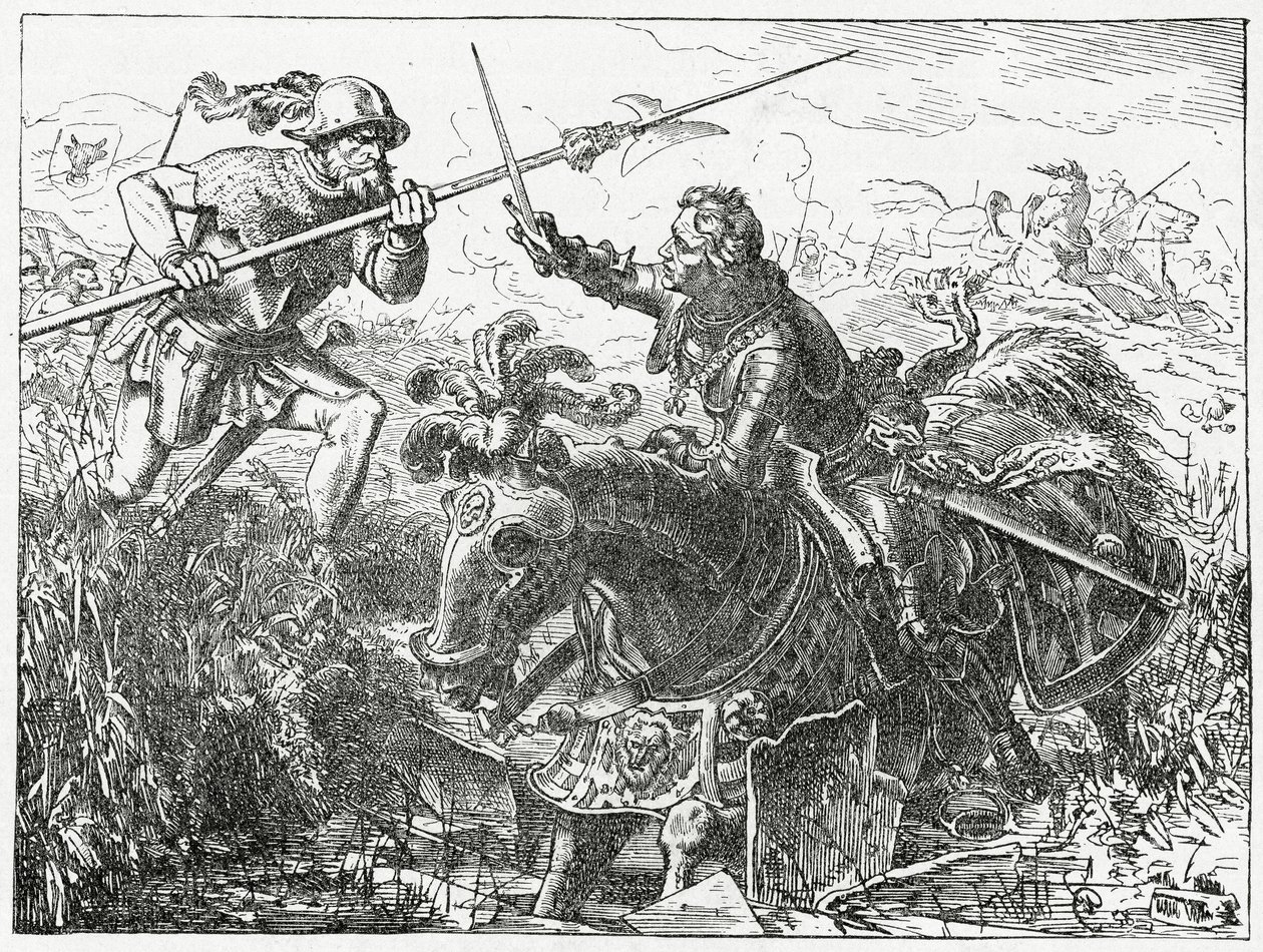 Karl den djärve, hertig av Bourgogne, vid slaget vid Nancy, 5 januari 1477, 1882 av English School