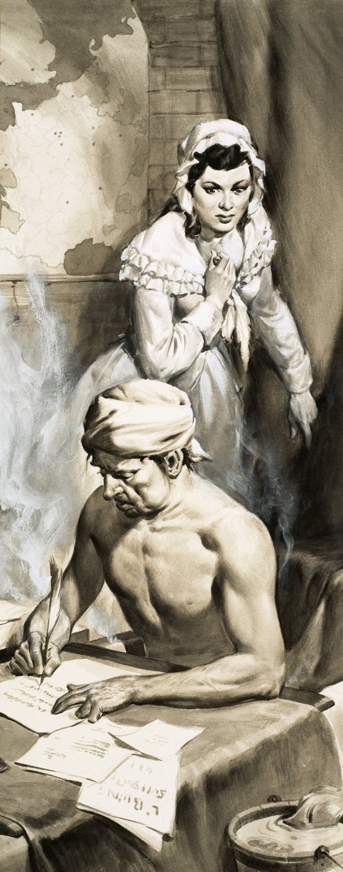 Charlotte Corday på väg att mörda Jean Paul Marat av English School