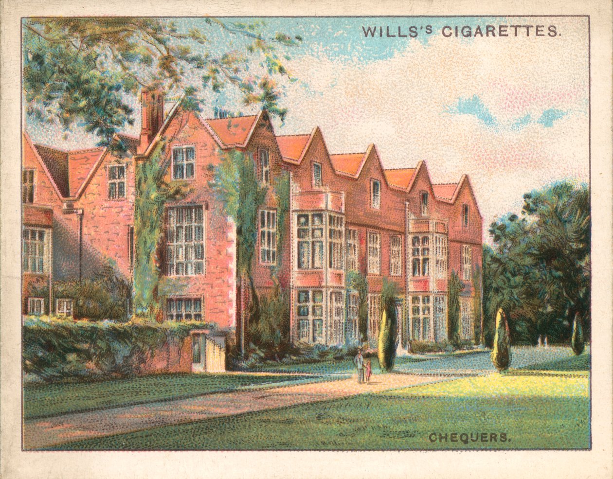Chequers, Buckinghamshire (färglitografi) av English School