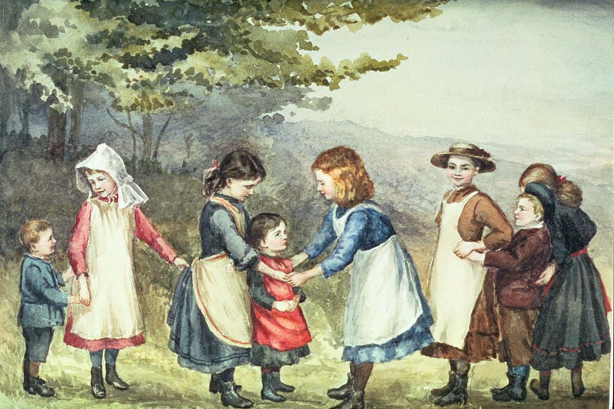 Barnspel, ca 1880 (wc på papper) av English School