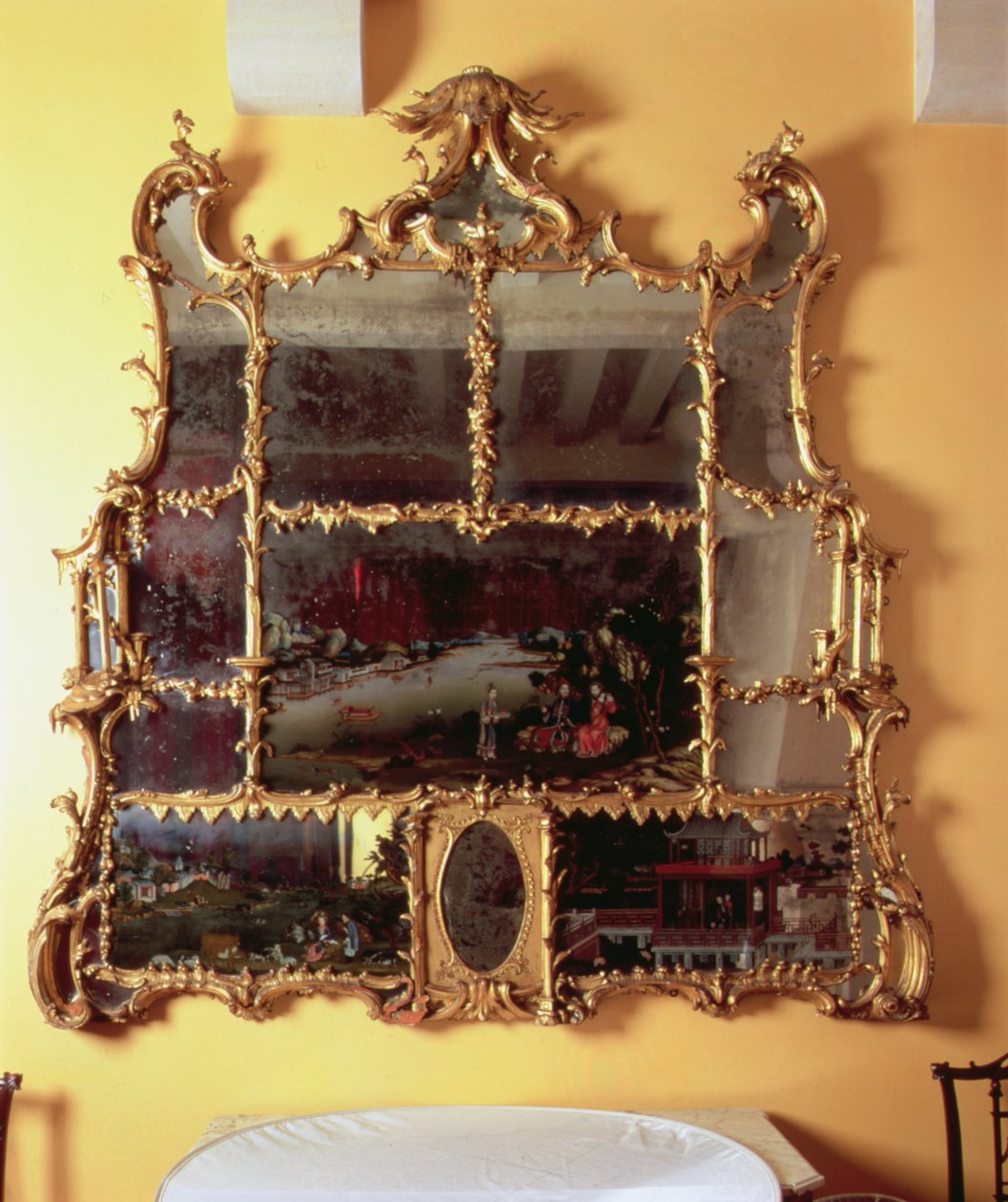 Kinesiskt utseende glas, York Bedroom, Arundel Castle, snidat av J.A. Cuenot av English School