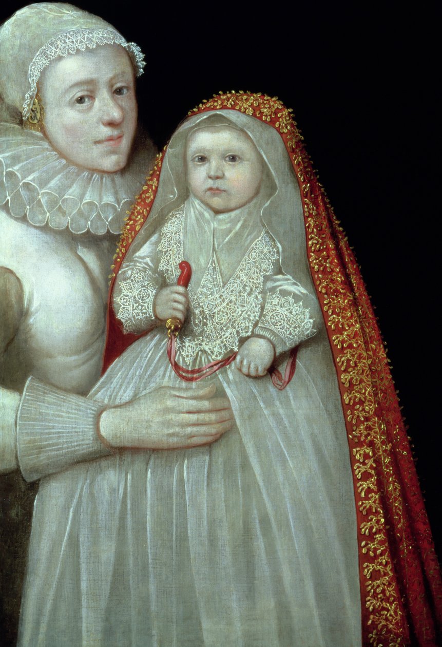 Dop, Porträtt av en mor och ett barn, c.1595 av English School