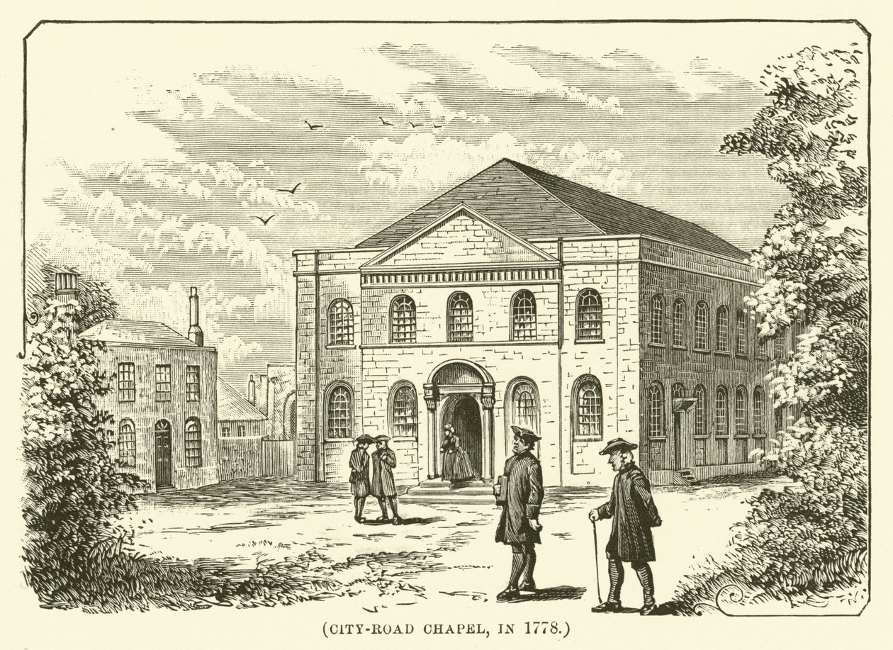 City-Road Chapel, år 1778 (gravyr) av English School