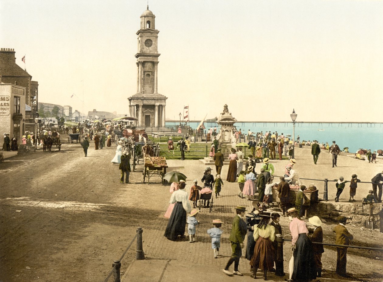 Clock Tower, Herne Bay (handfärgat foto) av English School
