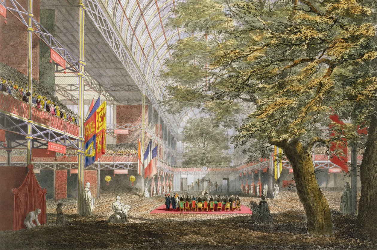 Avslutningsceremoni, från Dickinsons omfattande bilder av den stora utställningen 1851, publicerad 1854 av English School