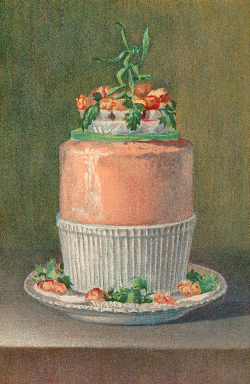 Kall laxsoufflé (färglitografi) av English School