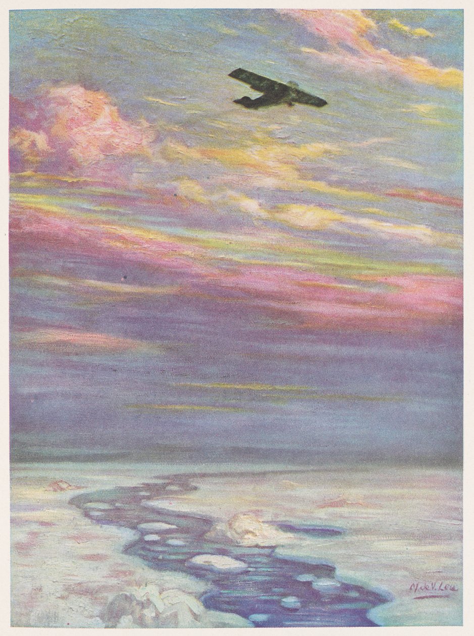 Befälhavare Richard E. Byrd flyger över Nordpolen i sitt monoplan av English School