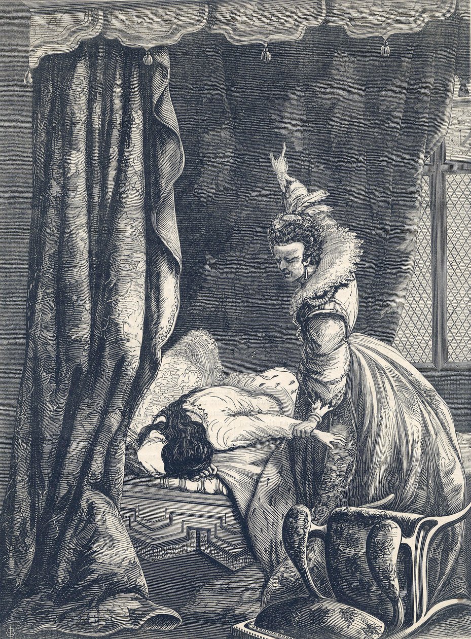 Grevinnan av Nottinghams bekännelse, 1865 av English School