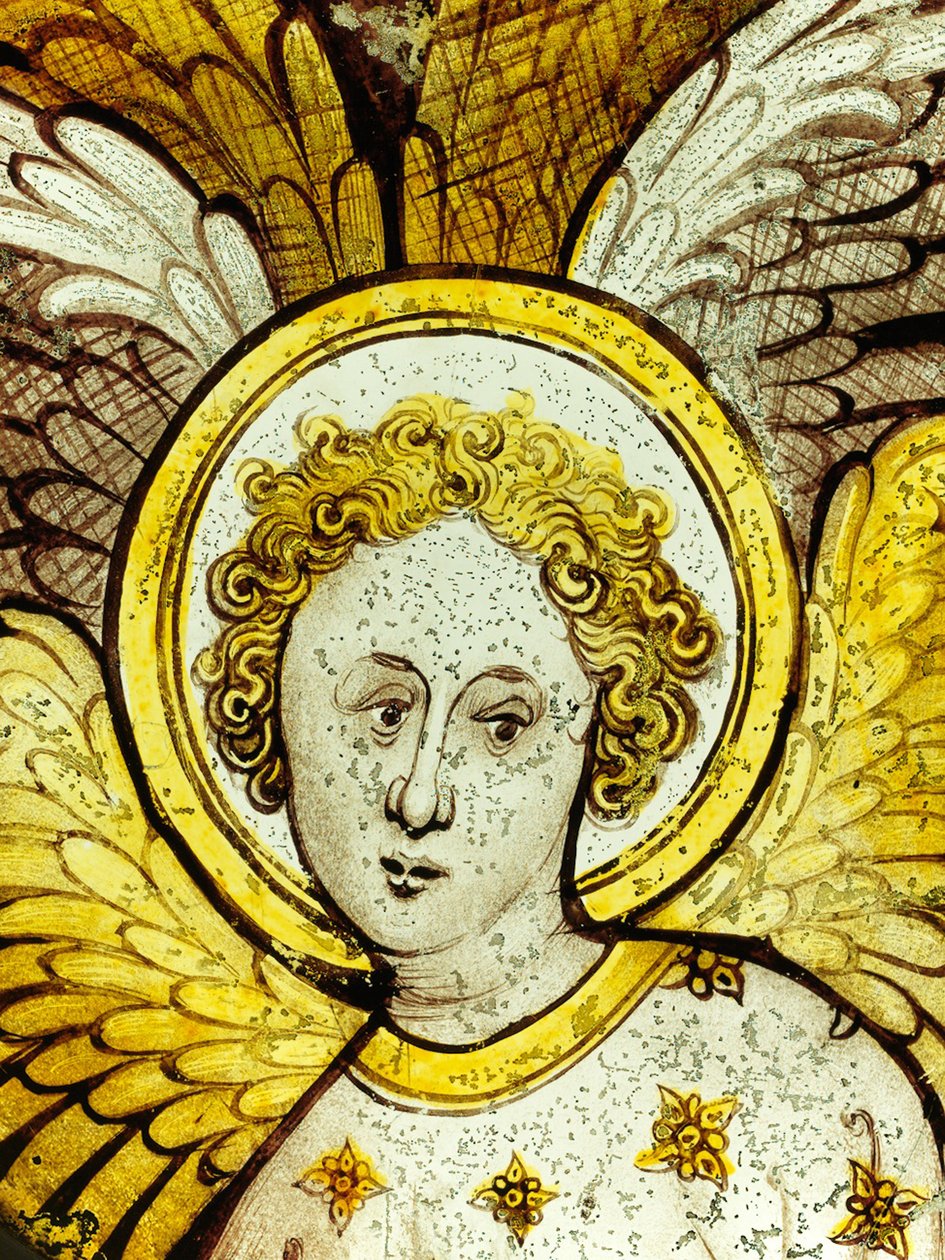 Bevarad del från Great East Window på York Minster: "God in Majesty" av English School