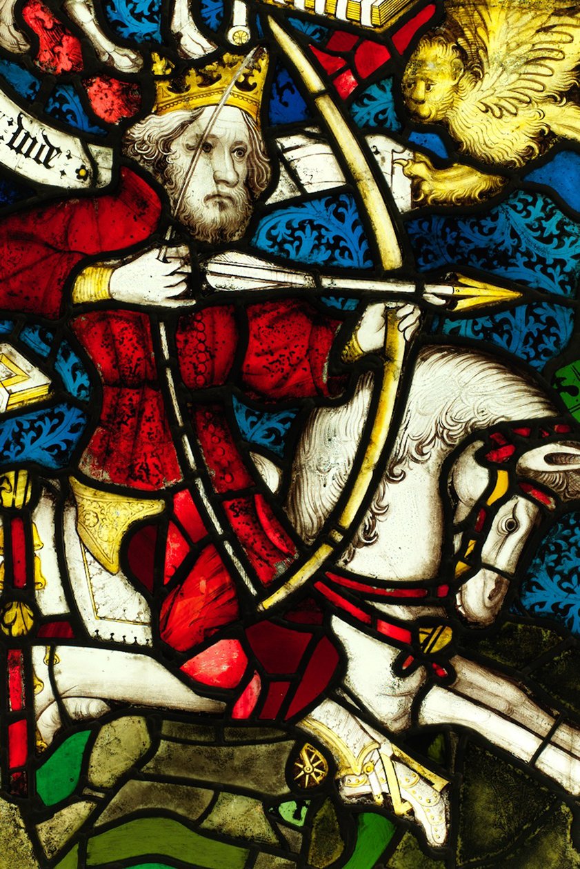 Bevarad del från Great East Window på York Minster: "The Opening of the First Seal" av English School