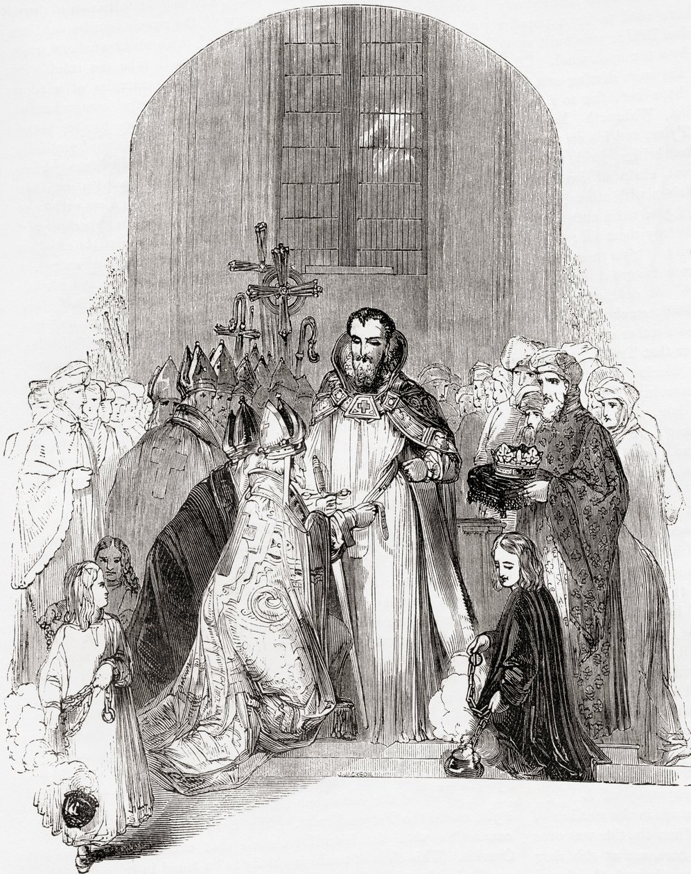 Henrik IV:s kröning, från Old England: Ett bildmuseum, pub. 1847 av English School