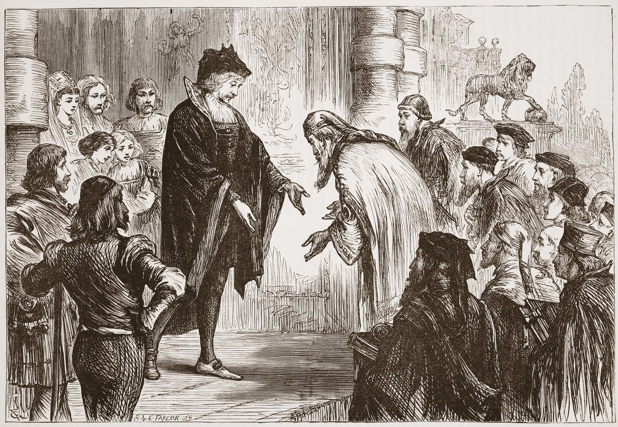 Cosmo I tar emot sina vänner och kunder, illustration från The History of Protestantism av James Aitken Wylie (1808-1890), pub. 1878 av English School