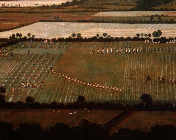 Country Round Dixton Manor, ca 1725 (olja på duk) (detalj av 18102) av English School