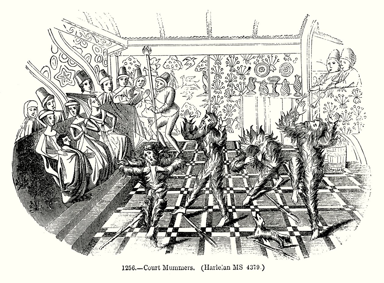 Court Mummers (gravyr) av English School