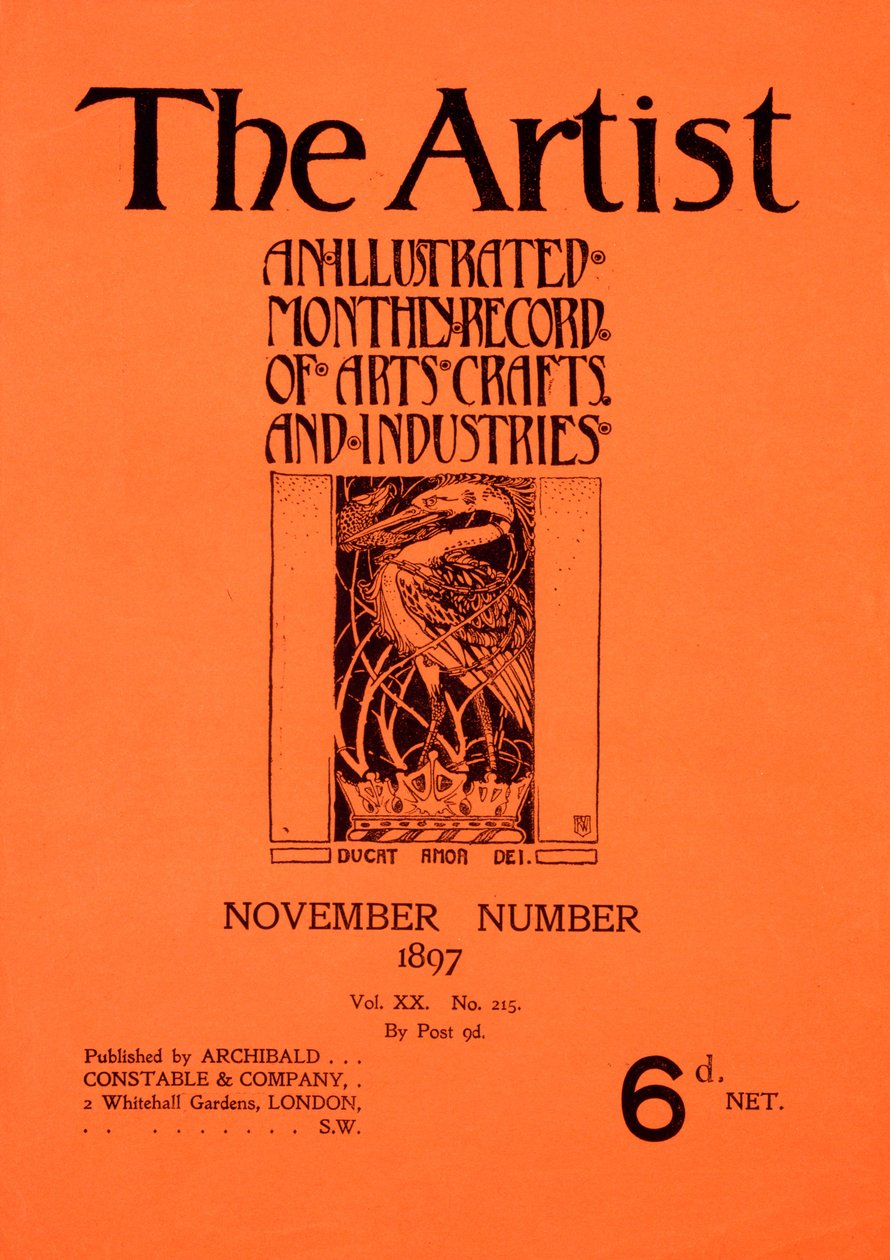 Omslag till The Artist Magazine, november 1897 (tryckt papper) av English School