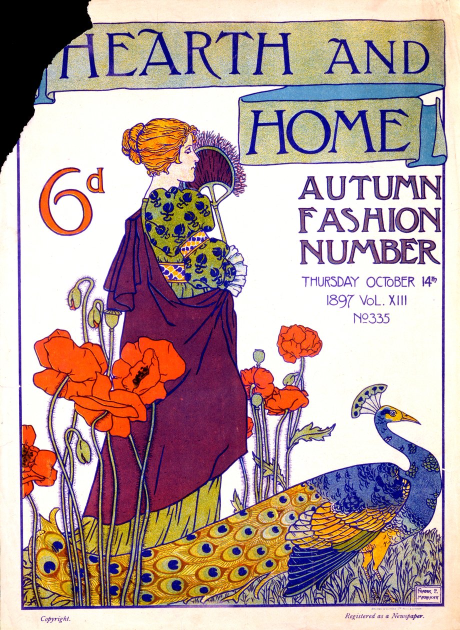 Omslag till Hearth and Home Magazine, 14 oktober 1897 av English School
