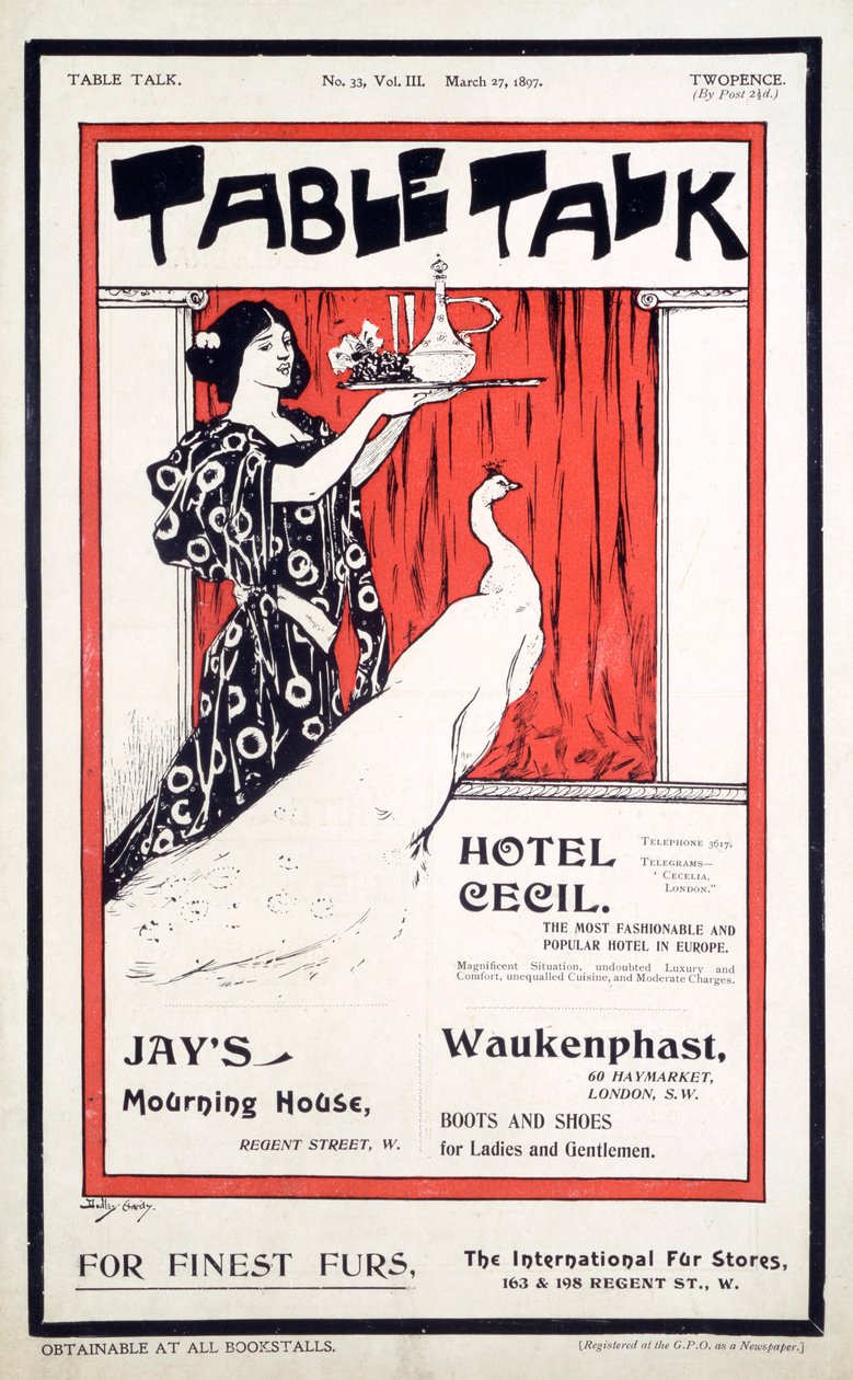 Omslag till Table Talk Magazine, 27 mars 1897 (lito och boktryck) av English School
