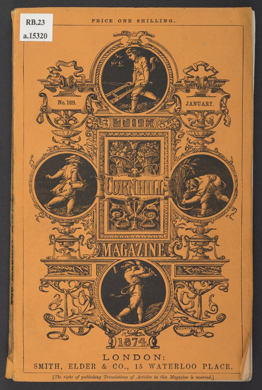 Omslag till The Cornhill Magazine, januari 1874 av English School