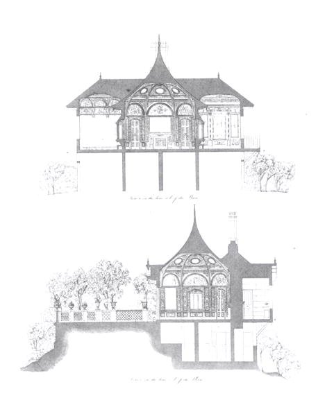 Tvärsnitt av sommarhuset i Buckingham Palace, från 