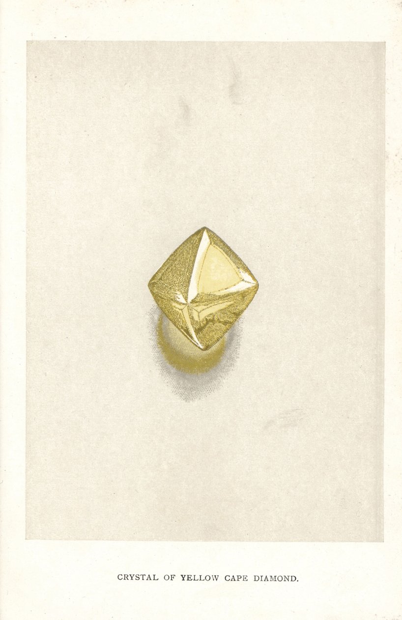 Crystal of Yellow Cape Diamond, från Edwin Streeters "Precious Stones and Gems", London, George Bell & Sons av English School