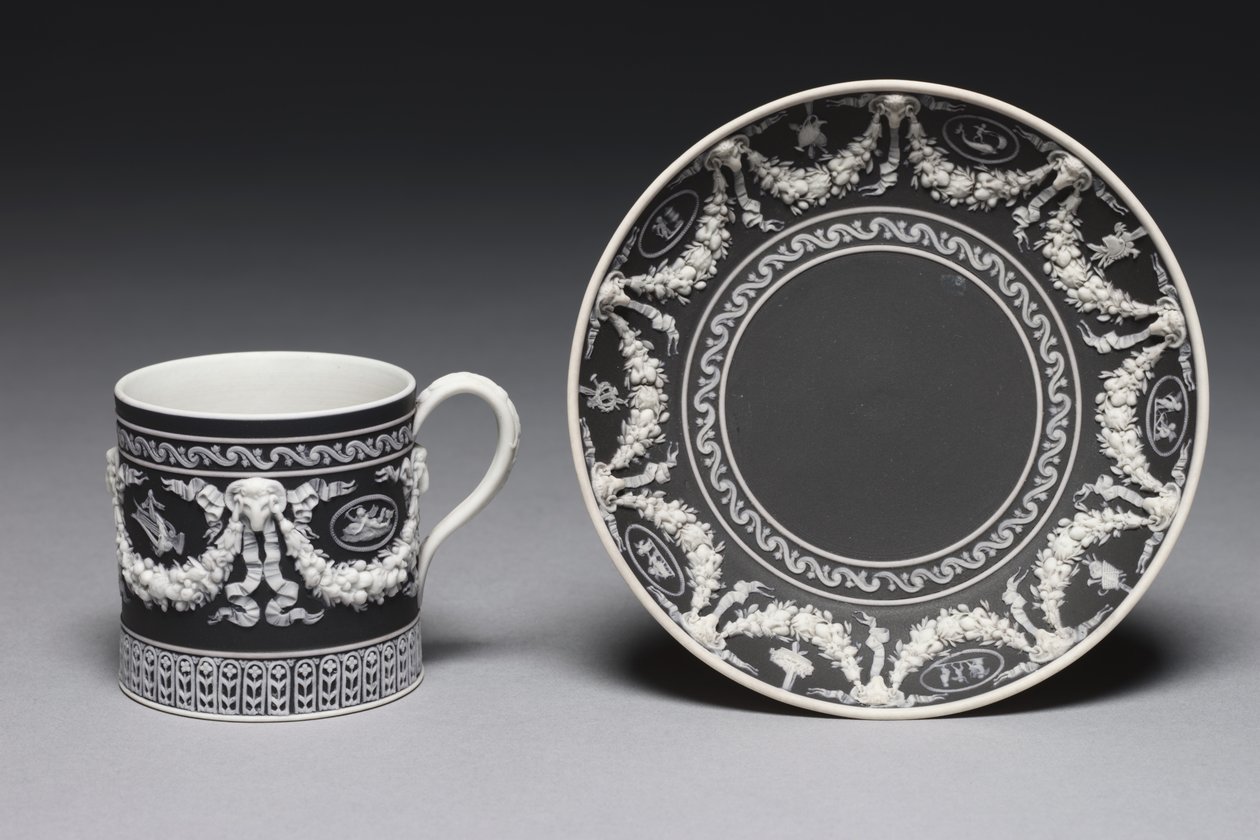 Kopp och fat, designad och tillverkad av Wedgwood Factory, c.1790 av English School