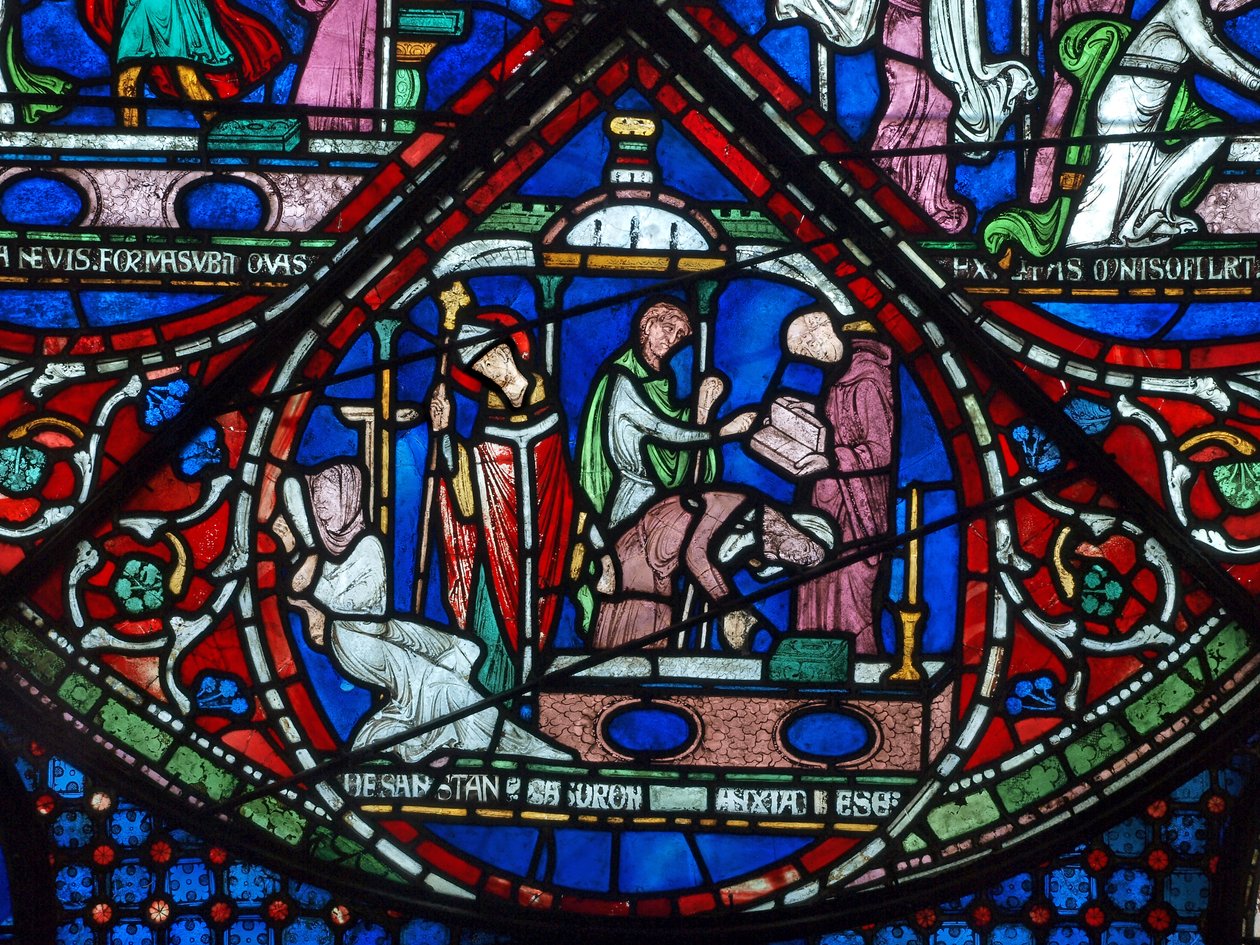 Cure of the Daughters of Godbald of Boxley, tidigt 1200-tal av English School