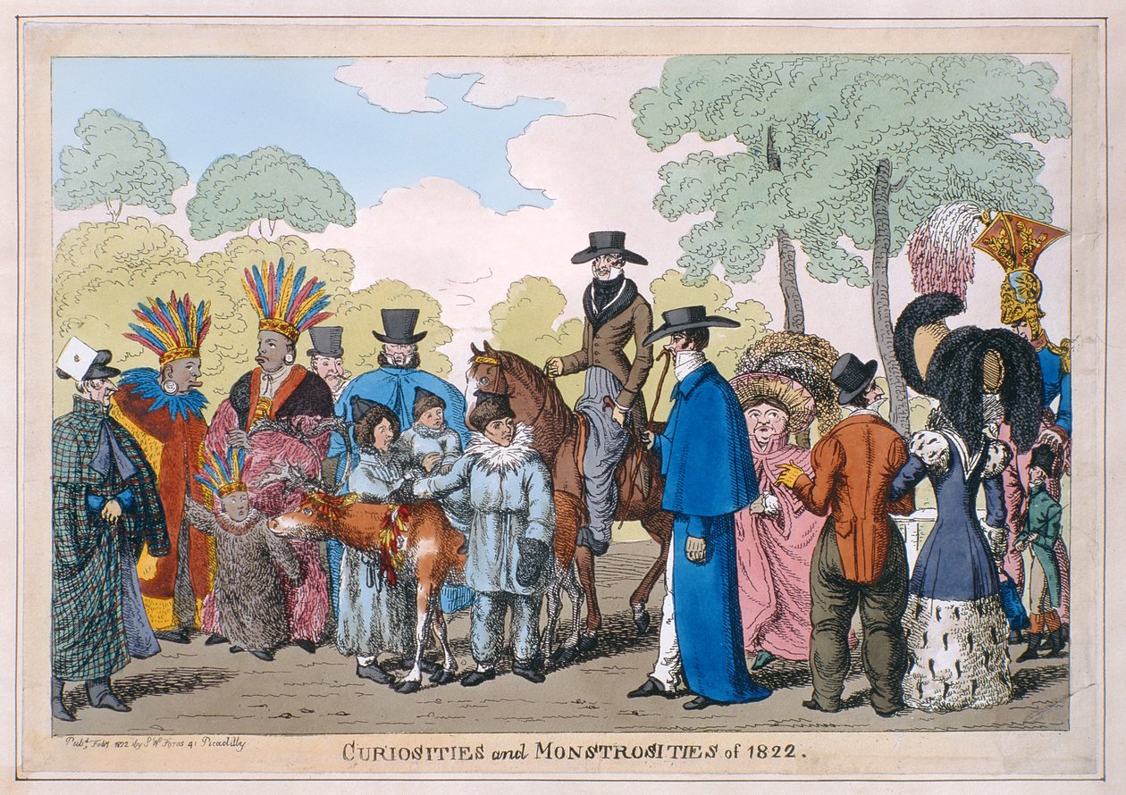 Kuriosa och monstrositeter från 1822, 1822 (handfärgad gravyr) av English School