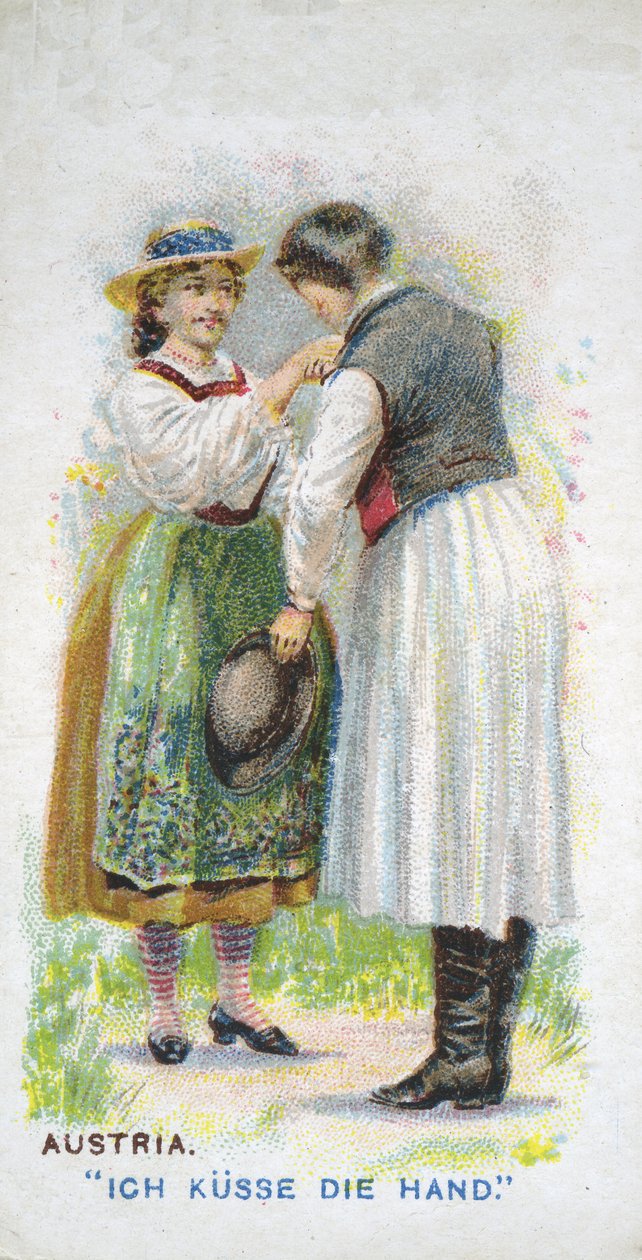 Sedvanlig hälsning i Österrike, 1907 av English School