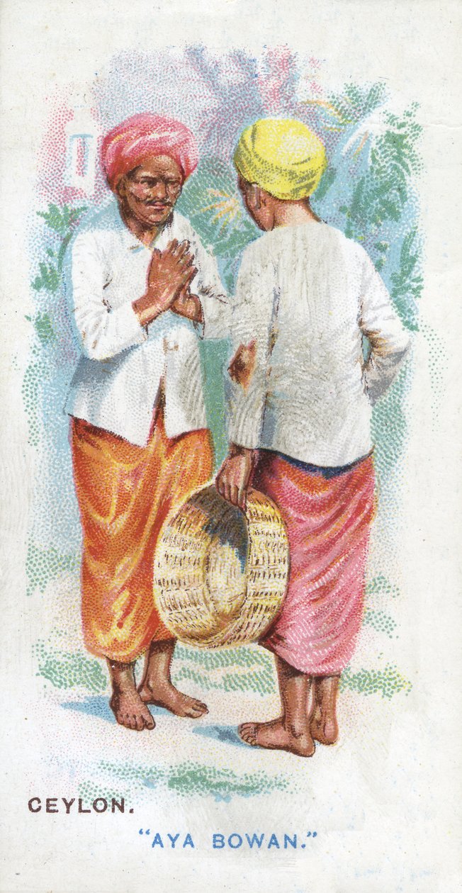 Sedvanlig hälsning på Ceylon, 1907 av English School