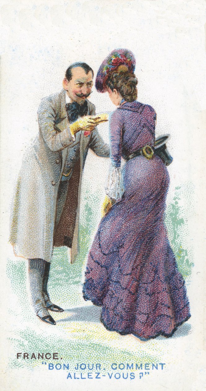 Sedvanlig hälsning i Frankrike, 1907 av English School