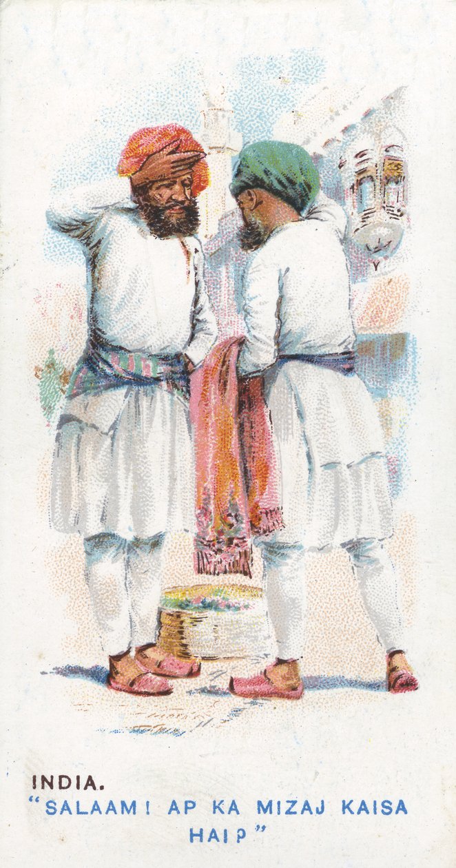 Sedvanlig hälsning i Indien, 1907 av English School