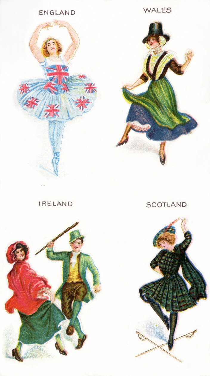 Dancers of the British Isles, cigarettkort, 1915 (se även 472941, 472966,472956,472963) av English School