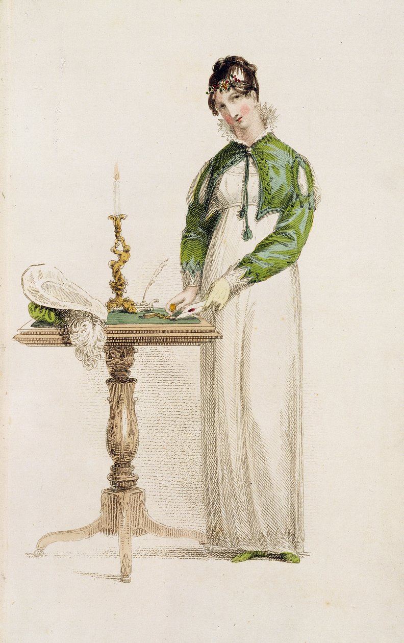 Dagklänning, modetallrik från Ackermanns Repository of Arts av English School