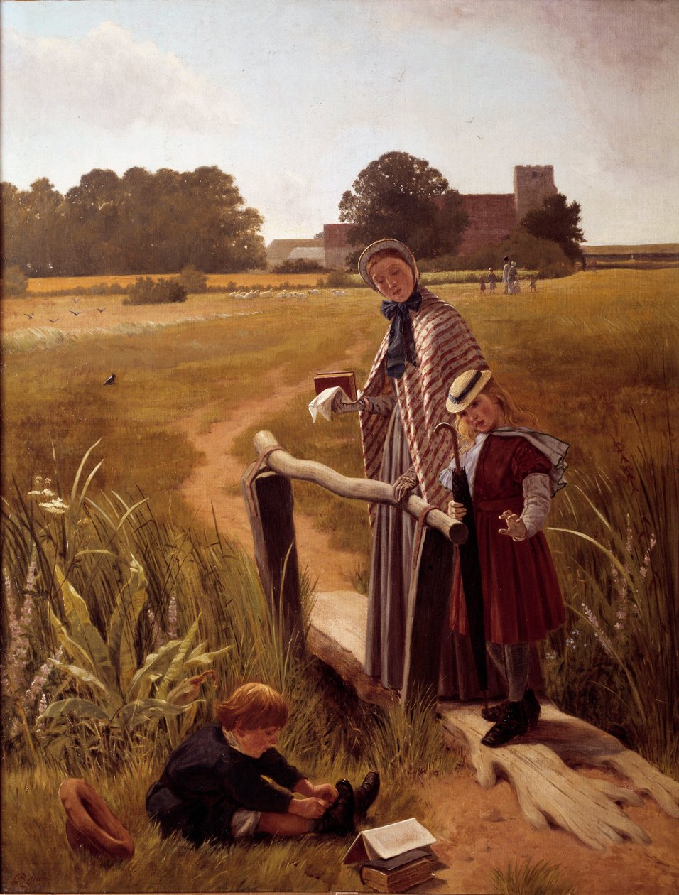 Avfärd mot Engelska skolans massmålning. Orleans Museum of Fine Arts från 1800-talet av English School